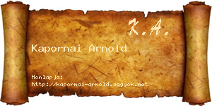 Kapornai Arnold névjegykártya